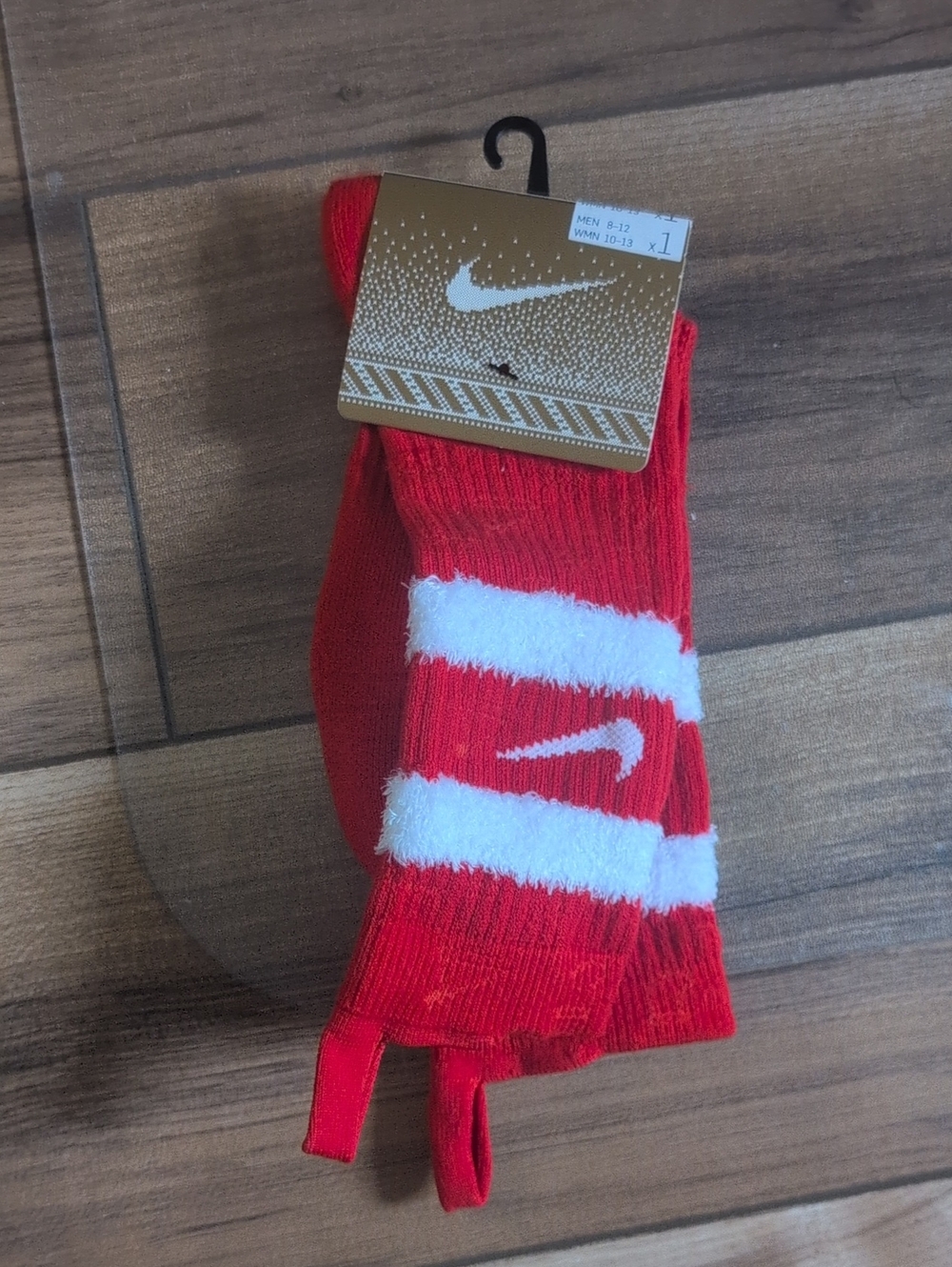 Nike Red & White Athletic Crew Socks